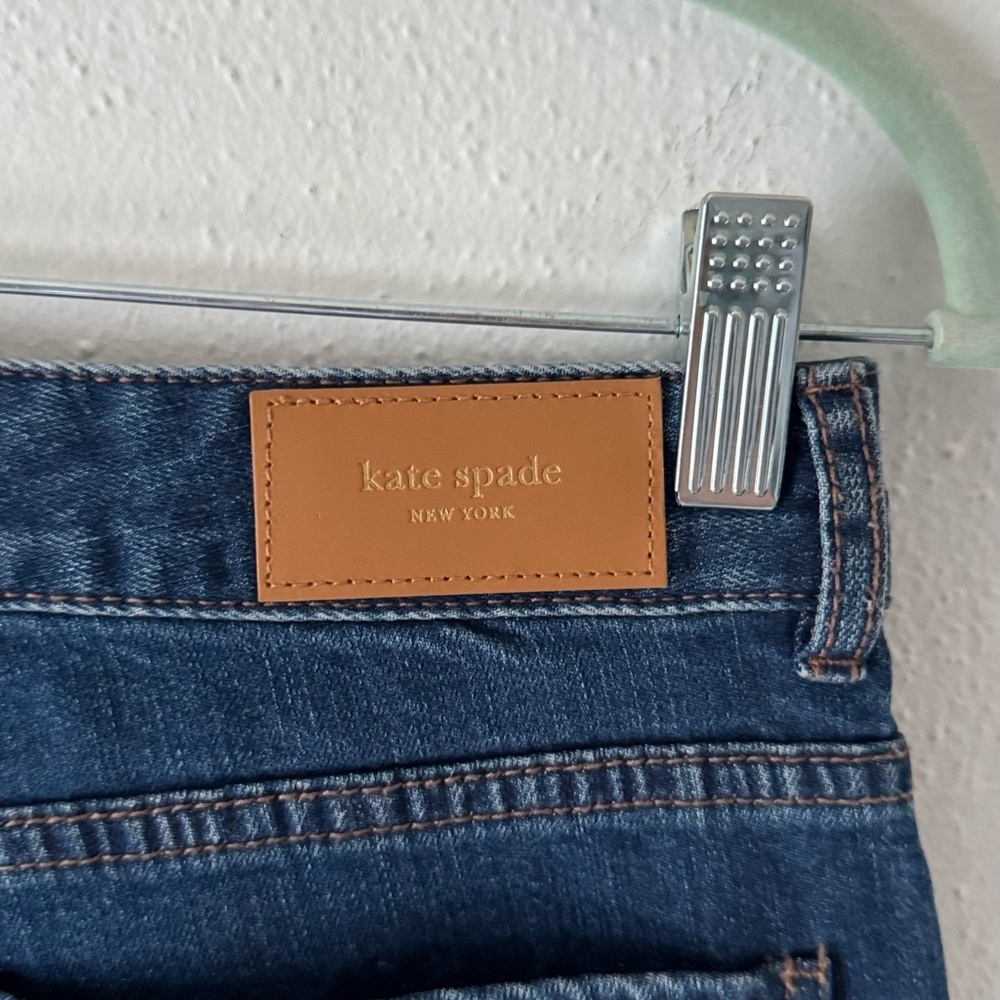 Kate Spade Broome St Ditsy Floral Embroidered Raw Hi Rise Cropped Jeans Sz 29 - Picture 11 of 16